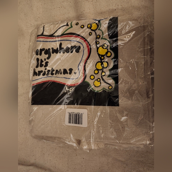 NEW The Beatles Pantomime Everywhere is Christmas 100% Cotton Canvas Tote Apple - Picture 4 of 4